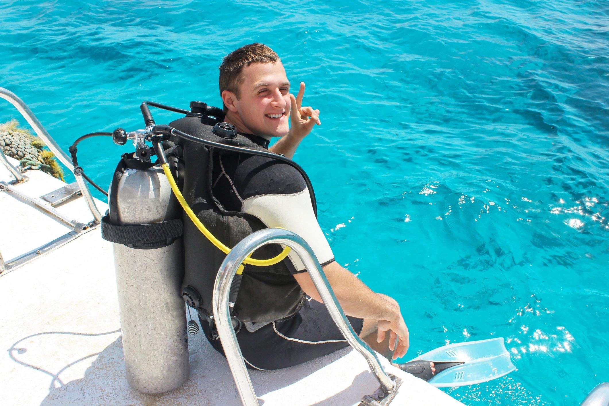 Group of divers celebrating certification